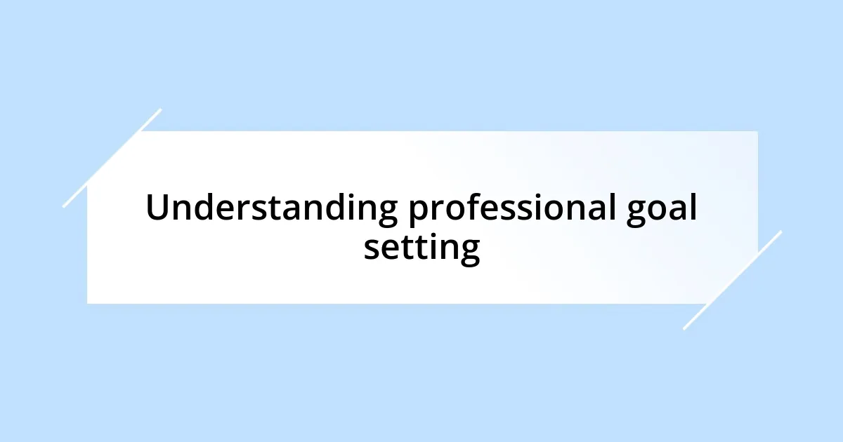 Understanding professional goal setting