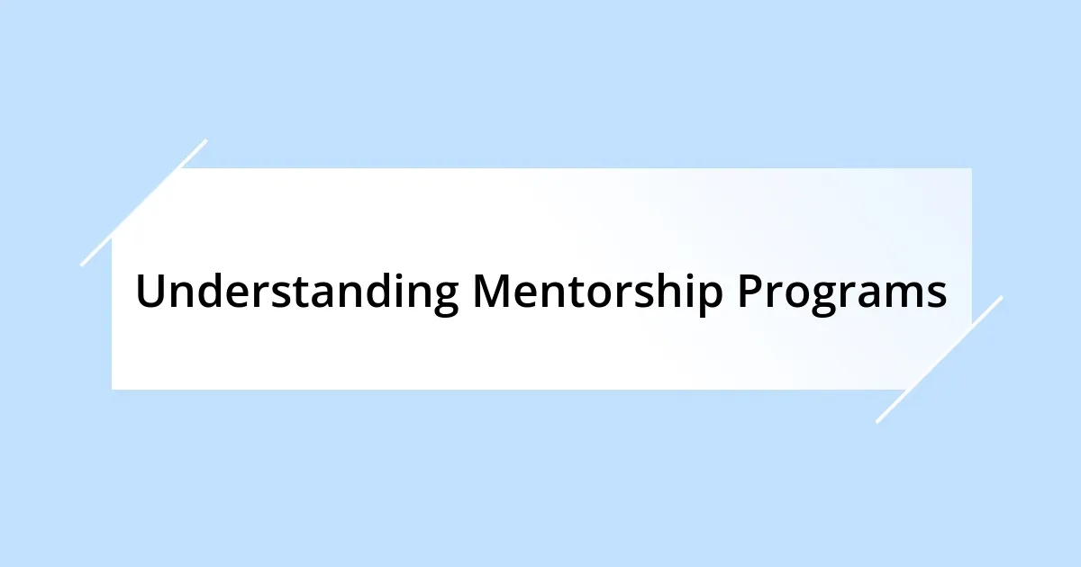 Understanding Mentorship Programs