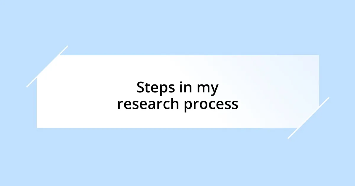 Steps in my research process